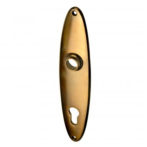 Longue plaque | laiton patiné à l'ancienne | ovale, forme ronde pour les ensembles de portes d'entrée | Ventano